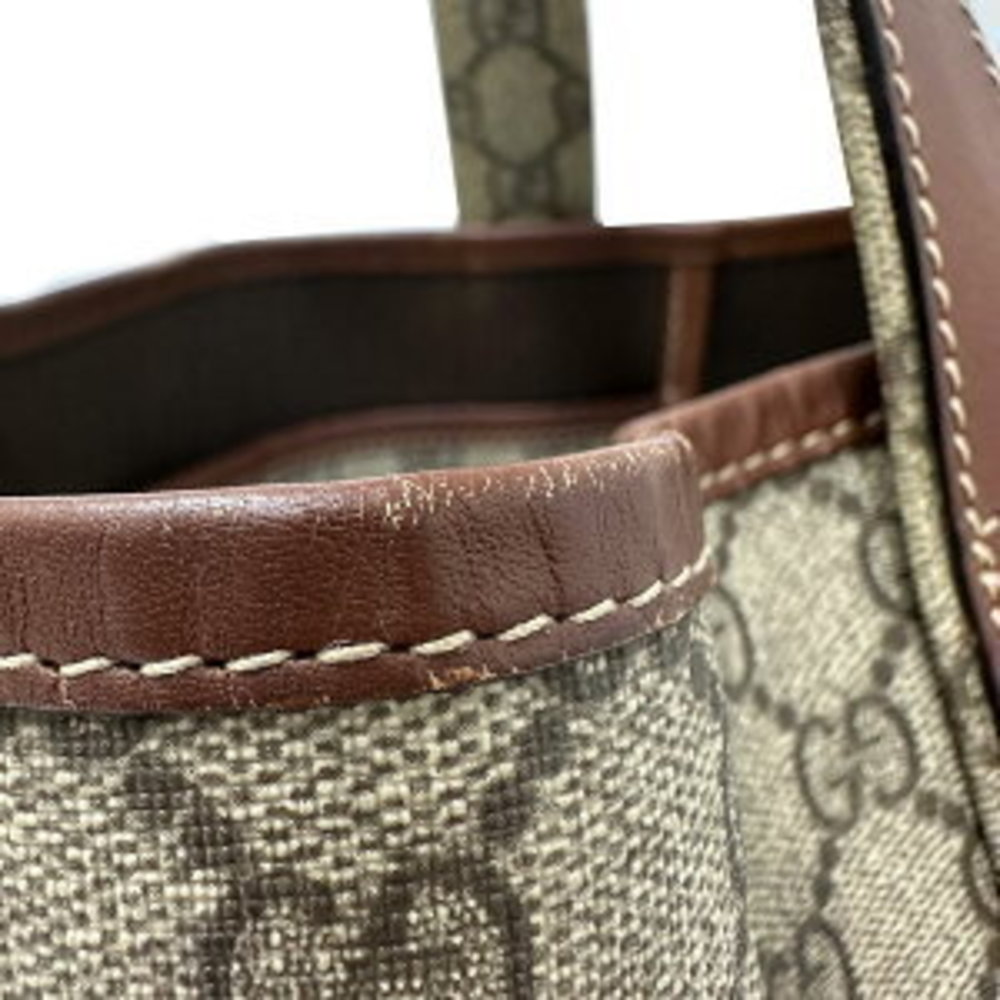 Gucci GG Tote Shoulder Bag Brown Beige - Picture 7 of 9